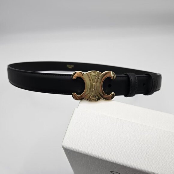 Celine Belt Featuring Signature Gold-Tone Buckle Size 85 - Picture 1 of 6
